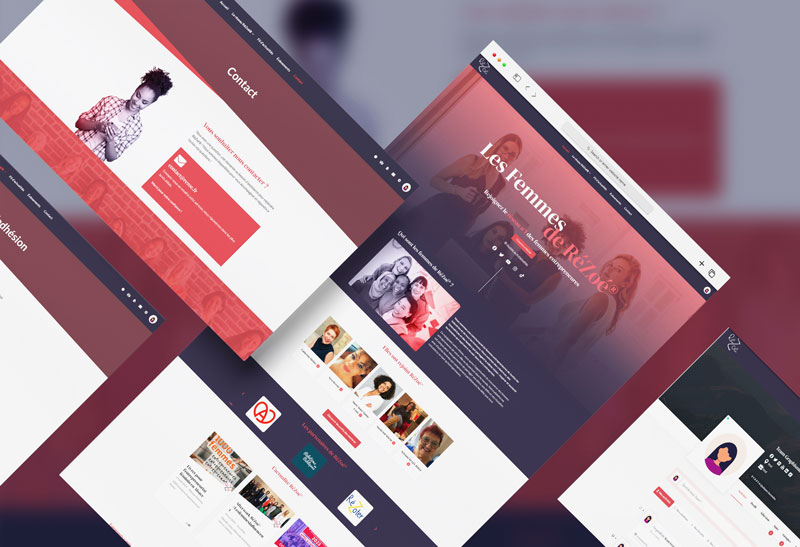 Mockup de site cinq pages