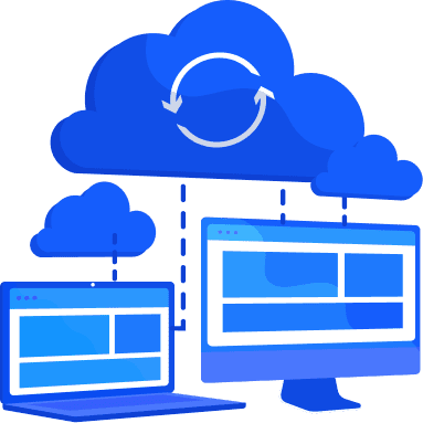 Illustration vectorielle du cloud entre deux pc